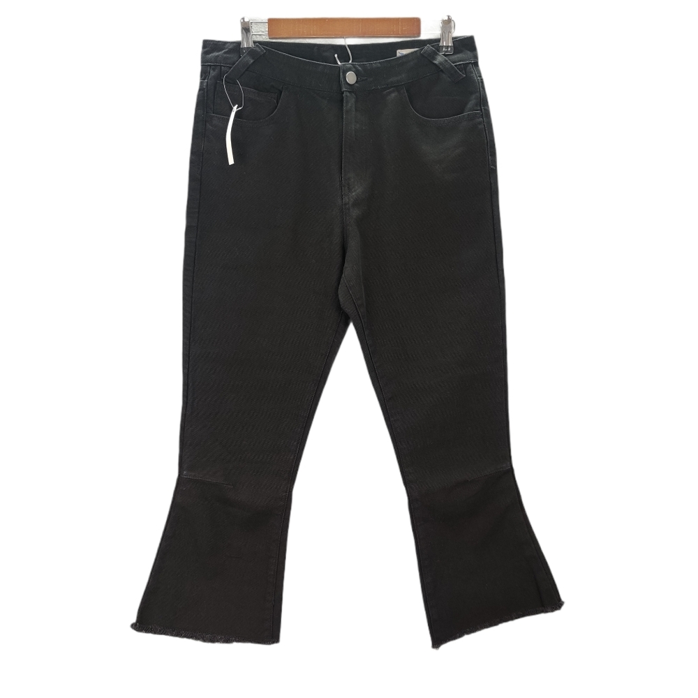 ASOS Flare Leg Raw Hem Jeans Black 8 NWT - Picture 1 of 14